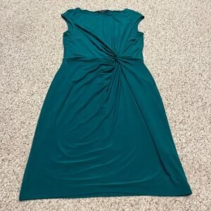 Lauren Ralph Lauren Twisted Knot Green Cap Sleeve Dress Sz 14 Green Formal